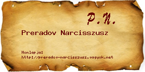 Preradov Narcisszusz névjegykártya
